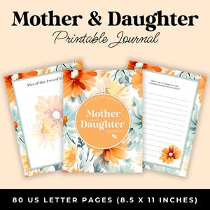 Mother Adult Daughter Journal Printable, Mom and Daughter Guided Journal Prompts, Printable Mom Daughter Prompted Journal, Mom Daughter gift