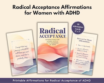 ADHD-bevestigingskaarten voor vrouwen, afdrukbare radicale acceptatie (digitale download)