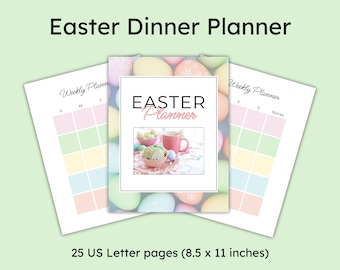 Easter Dinner Planner Printable, Easter Planner, Holiday Dinner Planner, Easter Menu Printable, US Letter Entertaining Budget Printable PDF