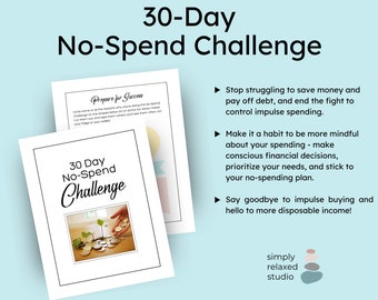 30 dagen no-spend-uitdaging afdrukbaar, financiële planner (pdf)