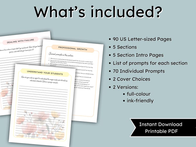 Snapshot of a page from the Reflection Journal for Teachers, offering space for teachers to reflect on their professional development and growth.