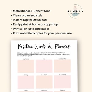 Intentional Positivity Workbook, Self-help Workbook, Positive Mindset Tool, Guided Exercise ...