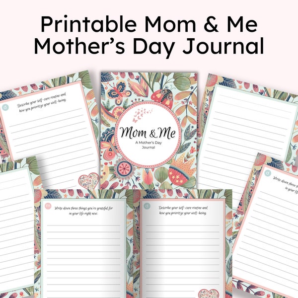 Mom and Me Mother's Day Guided Journal, Mother and Adult Daughter, Heart to Heart Guided Journal, Mother Daughter Activity,Mother's Day Gift