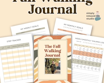 Herfstwandeldagboek voor vrouwen, stappenuitdaging van 30 dagen (afdrukbaar)