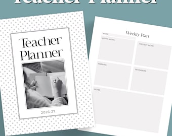 Leraarplanner middelbare school 2026 2027 Afdrukbare pdf-indeling lesplan