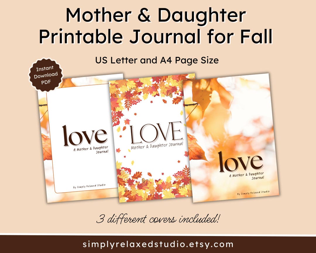 Guided Mother Daughter Journal for Fall, Mom and Adult Daughter Journal Prompts, Printable Mom ...