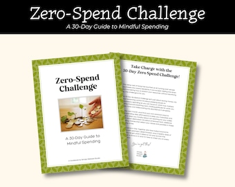 Zero-Spend Challenge, zuinig leven, gids van 30 dagen (afdrukbare pdf)