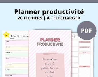 Productiviteitsagenda in het Frans, afdrukbaar 20 PDF-bestanden A4 A5 en Letter