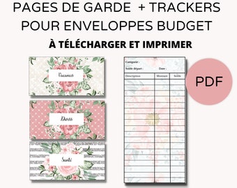 Pages de garde et trackers pour enveloppes budget en français PDF à télécharger et imprimer