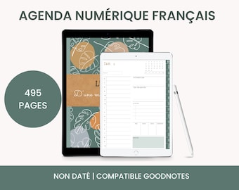 Agenda Numérique français compatible Goodnotes, Notability... Téléchargement immédiat
