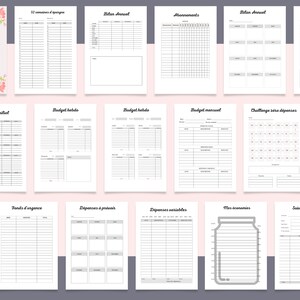 May include: A printable budget planner with pages for tracking weekly, monthly, and yearly expenses. The planner includes sections for budgeting, saving, and debt management. The pages are decorated with floral illustrations.