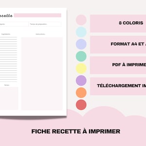 Recipe cards to print in French