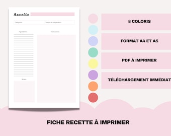 Fiches recettes à imprimer en français