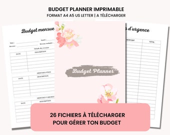 Mon Budget planner en français 26 fichiers gestion de budget PDF A4 A5 et Lettre