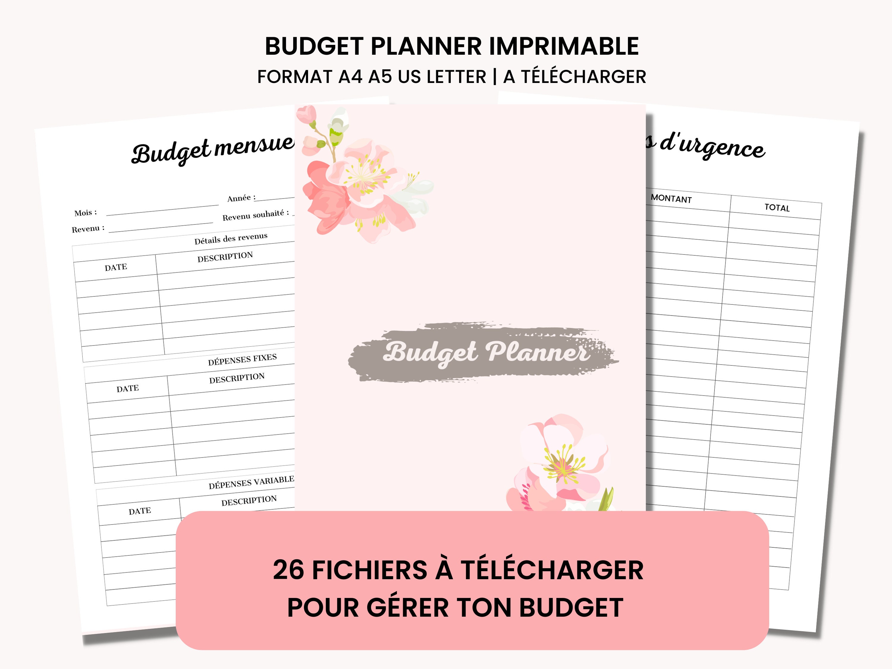 Budget mensuel imprimable - format a4 - fichier pdf