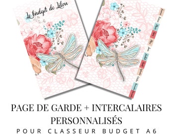 Personalized cover page + monthly dividers for A6 budget binder