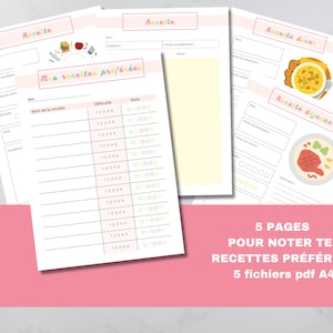 Modello Schede di ricette da stampare in francese