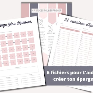 Savings tracker to print, create your savings with these budget challenges and trackers in French immediate download A4 A5 and Letter
