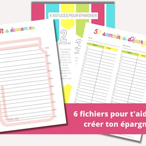 Savings tracker to print, create your savings with these budget challenges and trackers in French immediate download A4 A5 and Letter