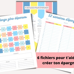 Budget challenge to print challenges and trackers in French immediate download A4 A5 and Letter