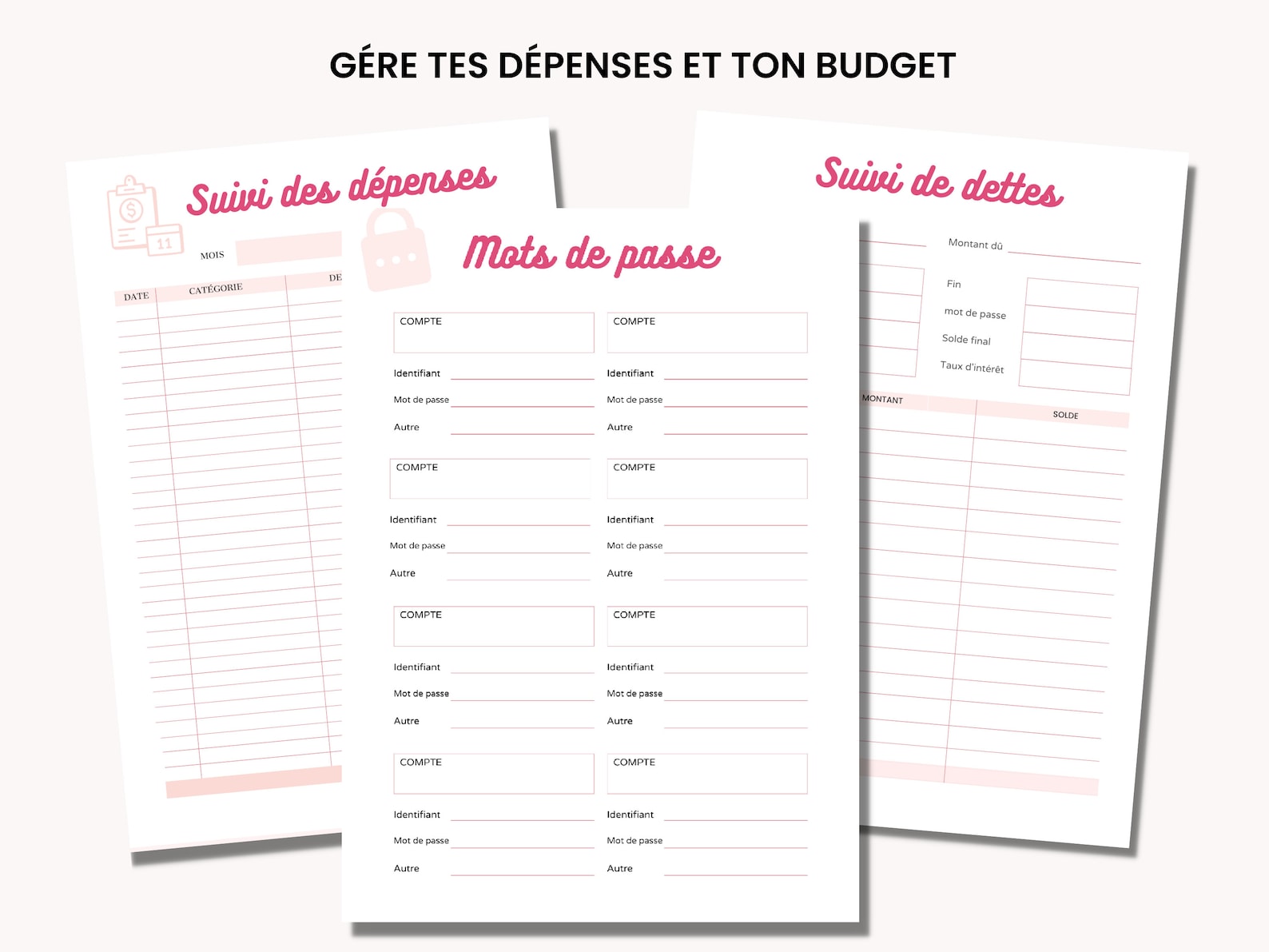 Budget planner en français imprimable prévisionnel budget Etsy France