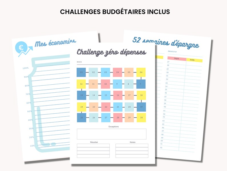 Budget Planner français imprimable 26 fichiers à télécharger pour gérer