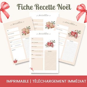 Weihnachts-Rezeptdateien in Französisch zum Ausdrucken im PDF-Format A4 A5 und Letter