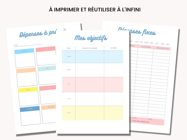 Mon Budget Planner En Français 26 Fichiers Imprimables PDF A4 Etsy