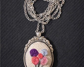 Cross Stitch / Handmade Necklace | Gift for Her, Gift for Mom