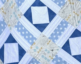 Baby Quilt, Blue Baby Quilt