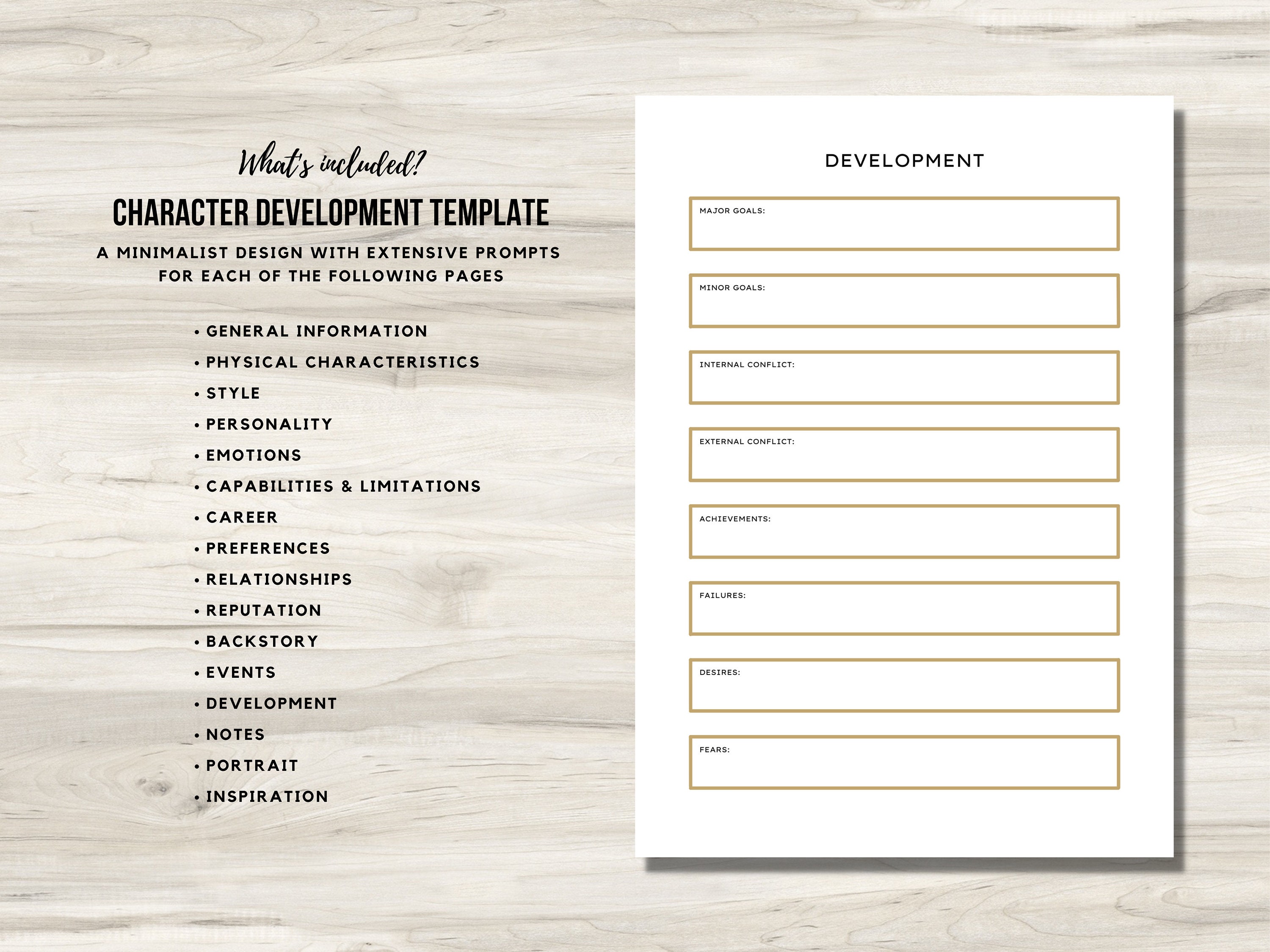 Detailed Character Development Template Printable PDF Instant Download Detailed Character Development Template Printable PDF Instant Download