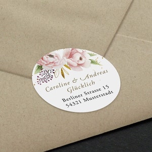 120 address labels “Flora Summer” monogram labels: 40 mm round