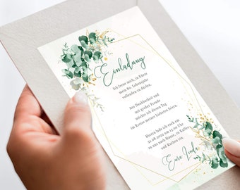 Eucalyptus Frame Invitation Wedding Birthday Celebration Save the Date