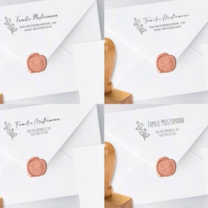 Floreale personalizzato indirizzo di famiglia Timbro Erbe Fiori