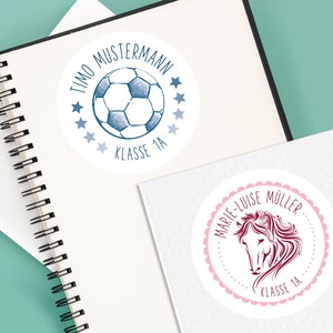 48 personalized stickers: name, class, school introduction
