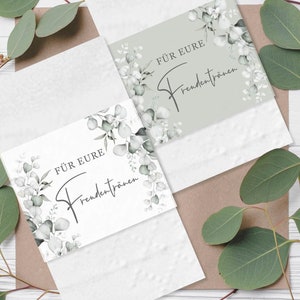 Freudentränenbanderolen Elegant Eucalyptus auf Transparentpapier Hochzeit Teil-DIY