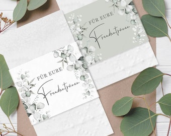 Larme de joie Banderoles Eucalyptus élégant sur papier calque Partie de mariage DIY