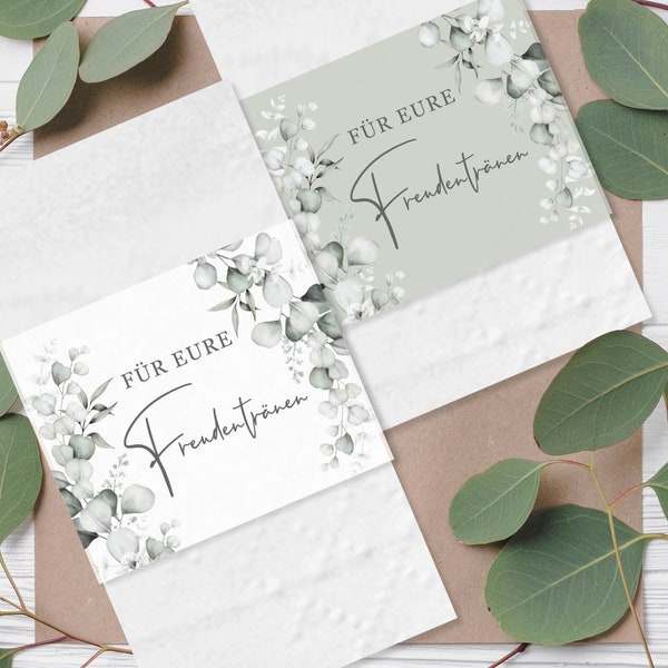 Freudentränenbanderolen Elegant Eucalyptus auf Transparentpapier Hochzeit Teil-DIY