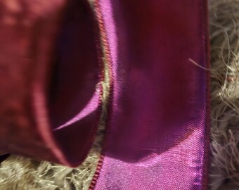 Dark red velvet wired Christmas Ribbon