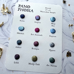 Carta a pois n. 3 - Acquerelli brillanti fatti a mano, Regalo per artista, Campioni di colore