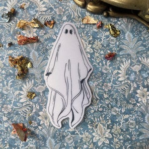 CUTE GHOST - Glitter Vinyl Stickers - Halloween Journal Stickers, Scrapbook Sticker, Planner Stickers, Aesthetic, Witchy