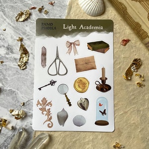 Stickers vinyles Light Academia II - Feuille d'autocollants, Stickers pour journaux, Stickers album, Stickers agenda, Esthétique, Witchy