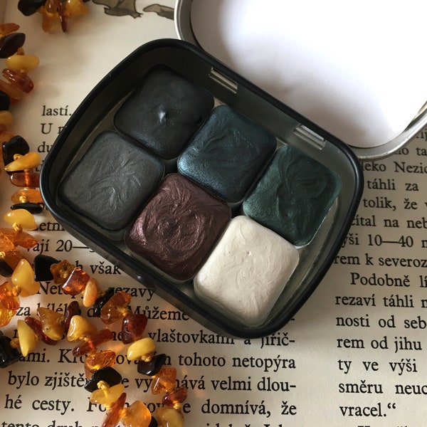 Witchcraft Set Handmade Shimmer Aquarell, 6 halbe Näpfchen