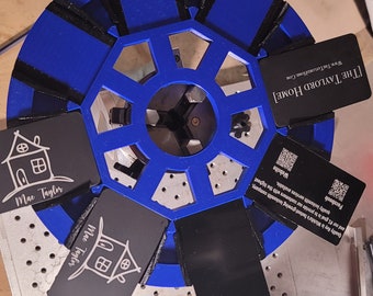 Business card rotary attachment