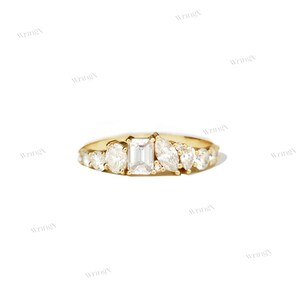Birne Marquise Oval Smaragd Runde Cluster Ehering Einzigartige Multi-Cut Moissanite Ring