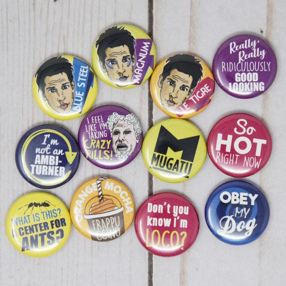 Zoolander Quotes Set of 12 1-inch Buttons or Magnets - Etsy