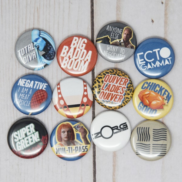 The Fifth Element Quotes, Set of 12 1-inch Buttons or Magnets