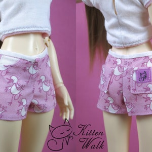 OOAK Dancing birds shorts for minifee MSD 1/4 BJD