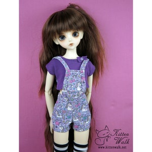 Purple unicorn dungarees for minifee, kid delf, MSD, 40 cm, 1/4 BJD image 2