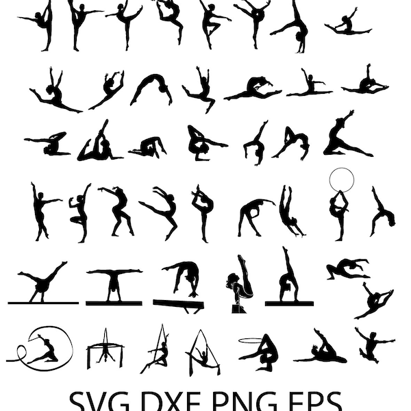 Gymnastik SVG, Turnerin Png, Digitaler Download, Sofortiger Download